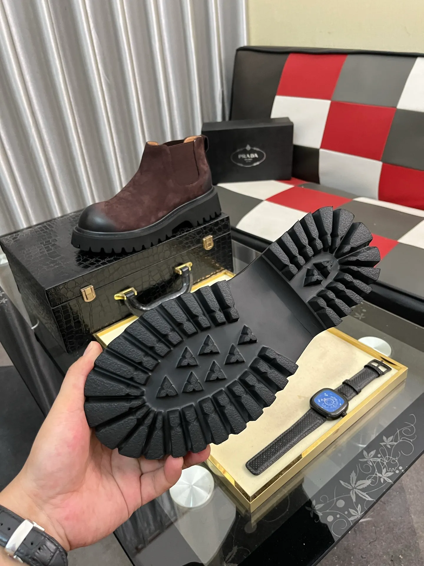 Men's shoes 💰560⌚️⌚️【PRADA】Prada - High-end quality original order·Formal leather shoes - Upper: imported 🔝 tumbled calf leather, hand-stitched mark thread, brand metal fastener cross-arm decoration - Lining: water-dyed cowhide - Outsole: ultra-light TR·rubber; molded outsole -Super high quality control·Fine workmanship: highlighted (high-end·luxury·grade) -Size :38-44